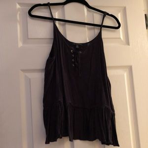 american eagle lace up peplum tank